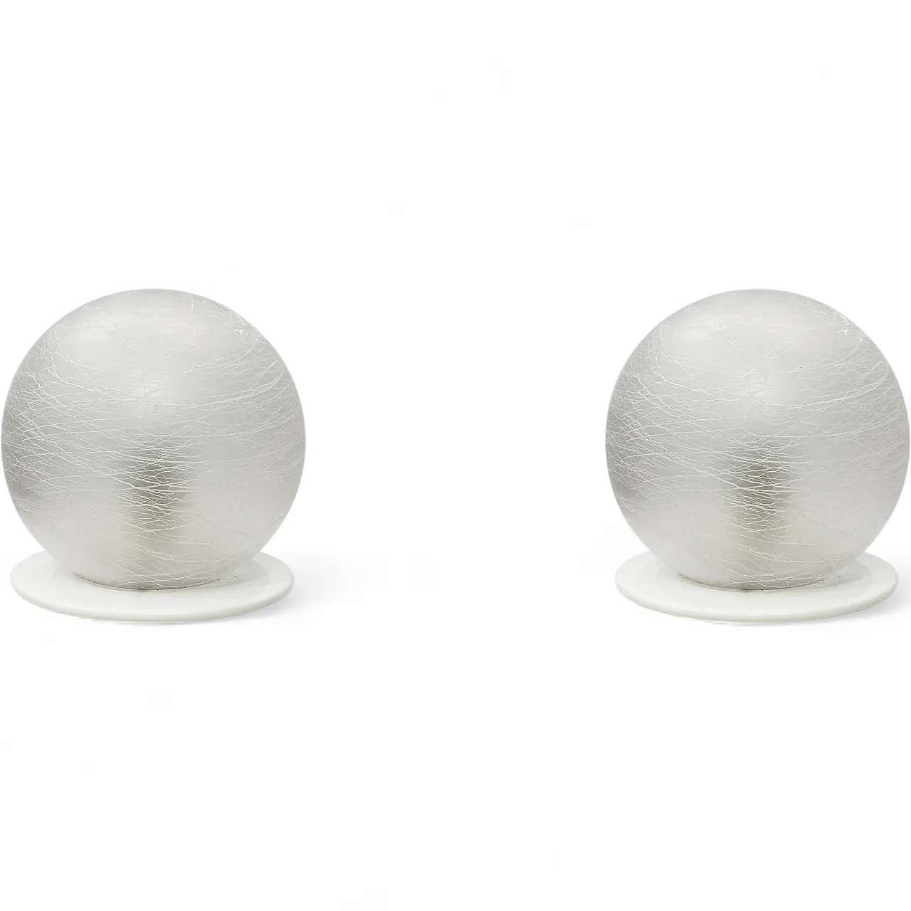 Pair Of White Murano Sphere Lamps, anni '70 7