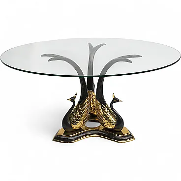 Brass Peacock Side Or Coffee Table