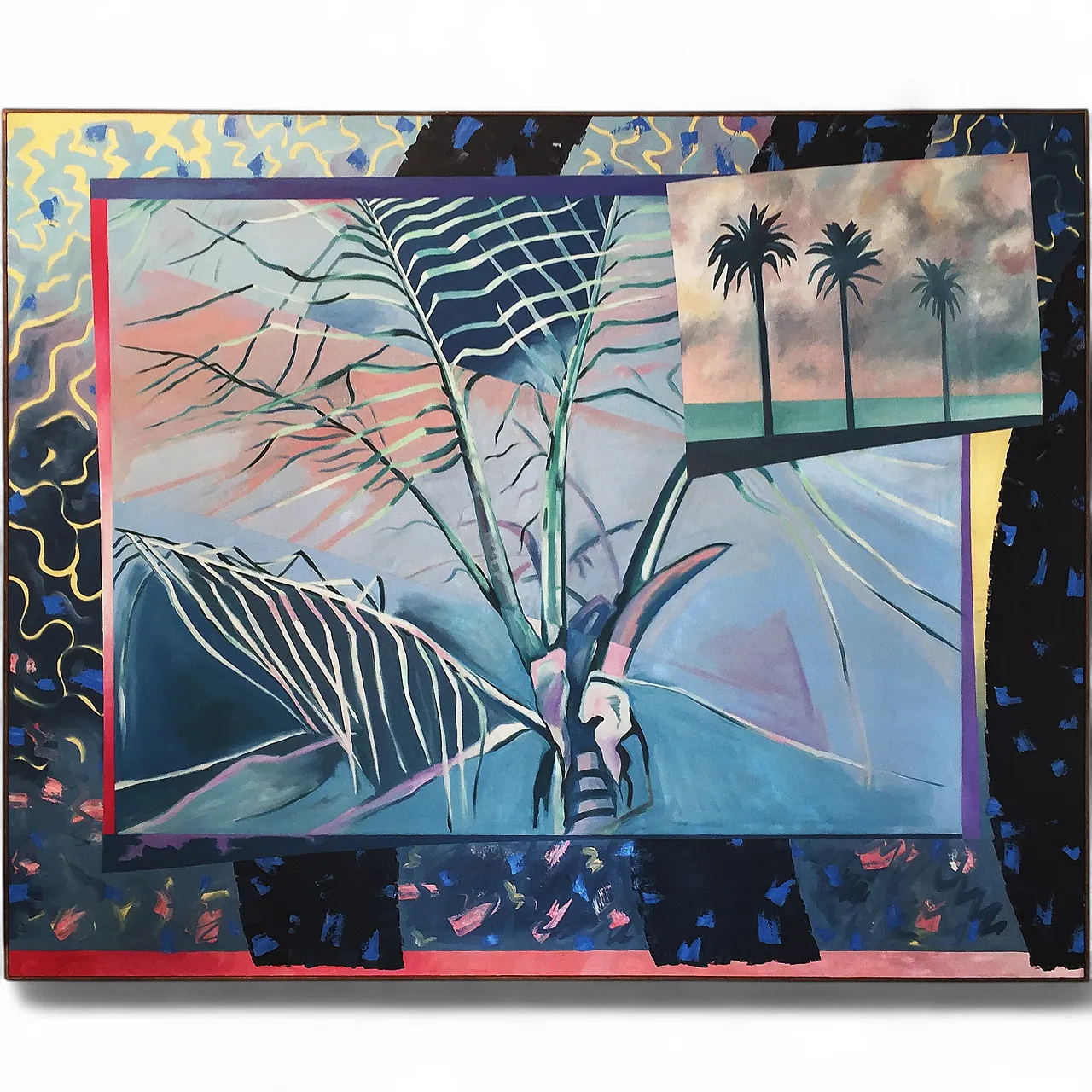 Dipinto di Richard Frank 'Palm's Parade', olio su tela 1980 12
