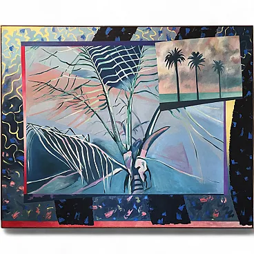 Richard Frank 'Palm's Parade' Painting, Oil On Canvas 1980
