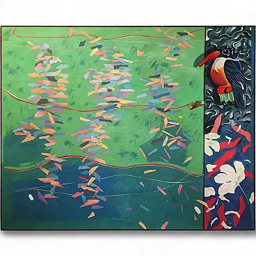 Richard Frank 'Kingfisher's Kotillion' Painting, Oil On Canvas 1980