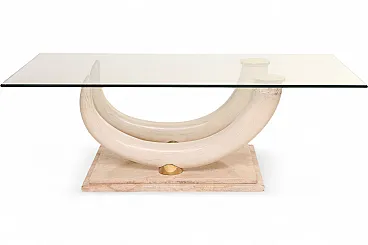 Coffee table by Maison Jansen For Ralph Pucci faux Elephant Tusk, 70s