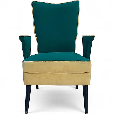 Mid-Century Italian High Back Armchair, 50s