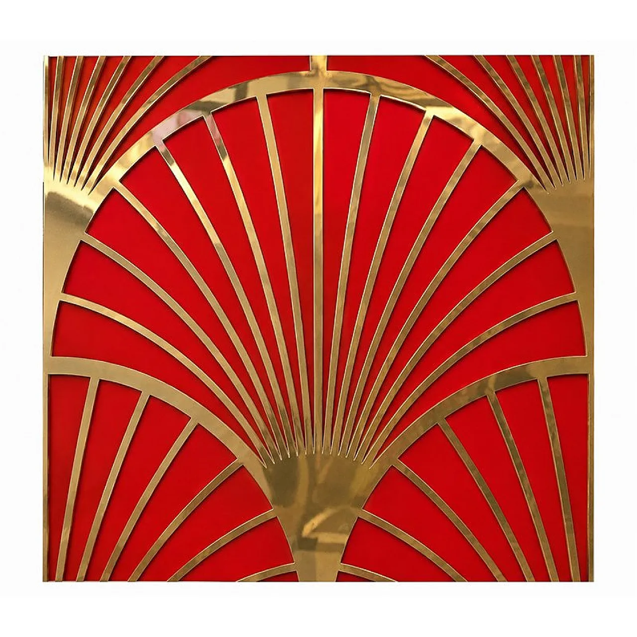 Red glass panel, 1980s 1