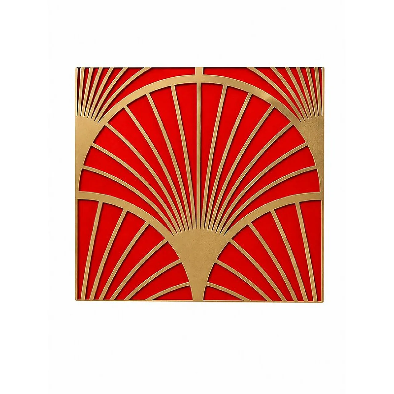 Red glass panel, 1980s 2