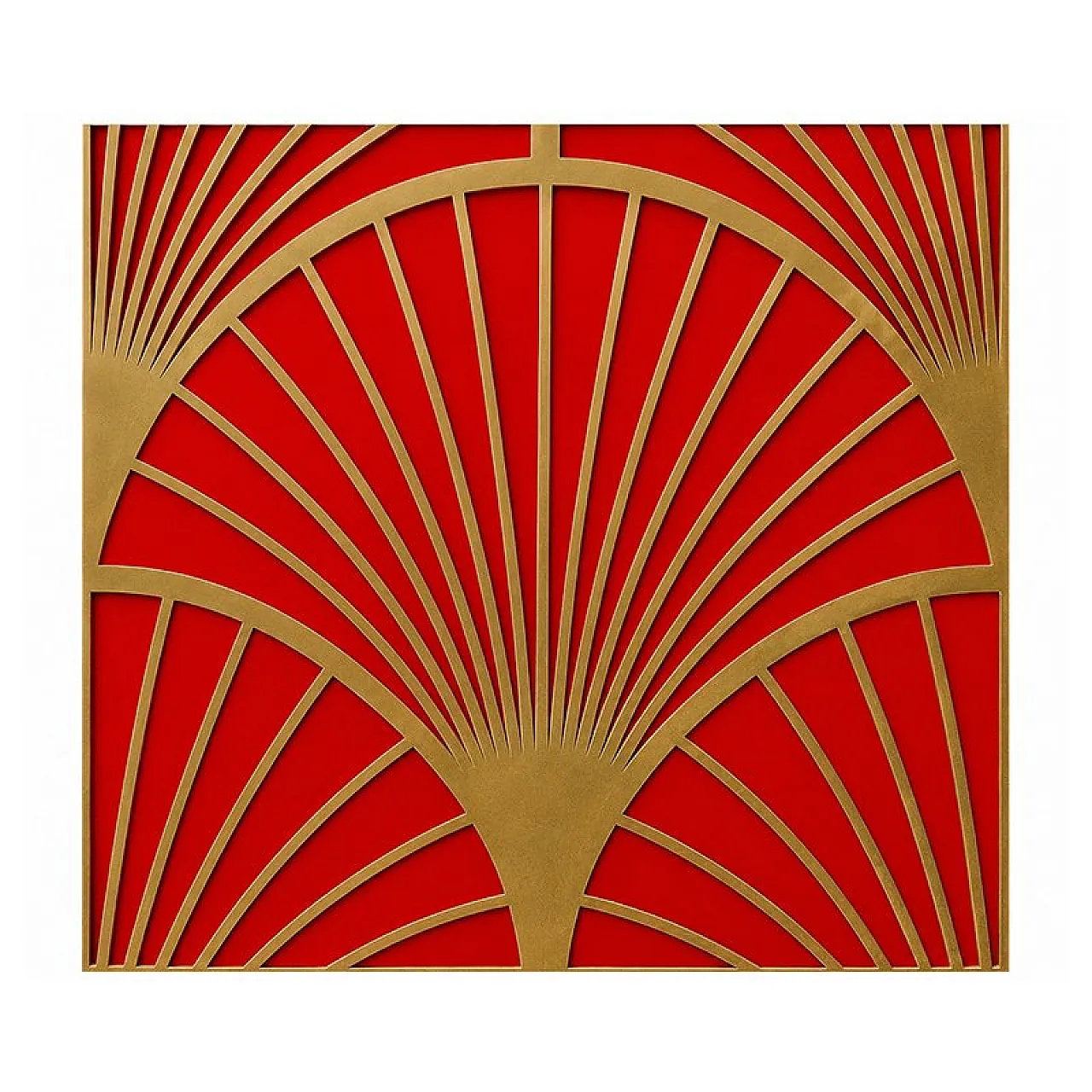 Red glass panel, 1980s 3