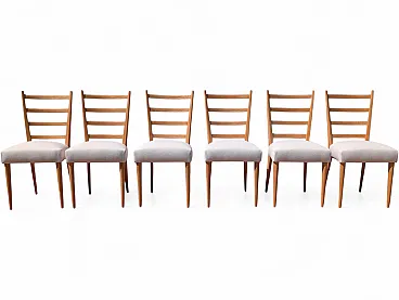 6 chairs entirely restored in maple wood, 1950s