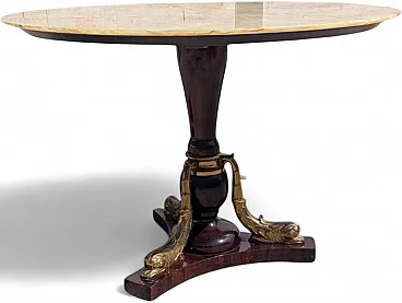 Empire style central table with onyx top, 1950s