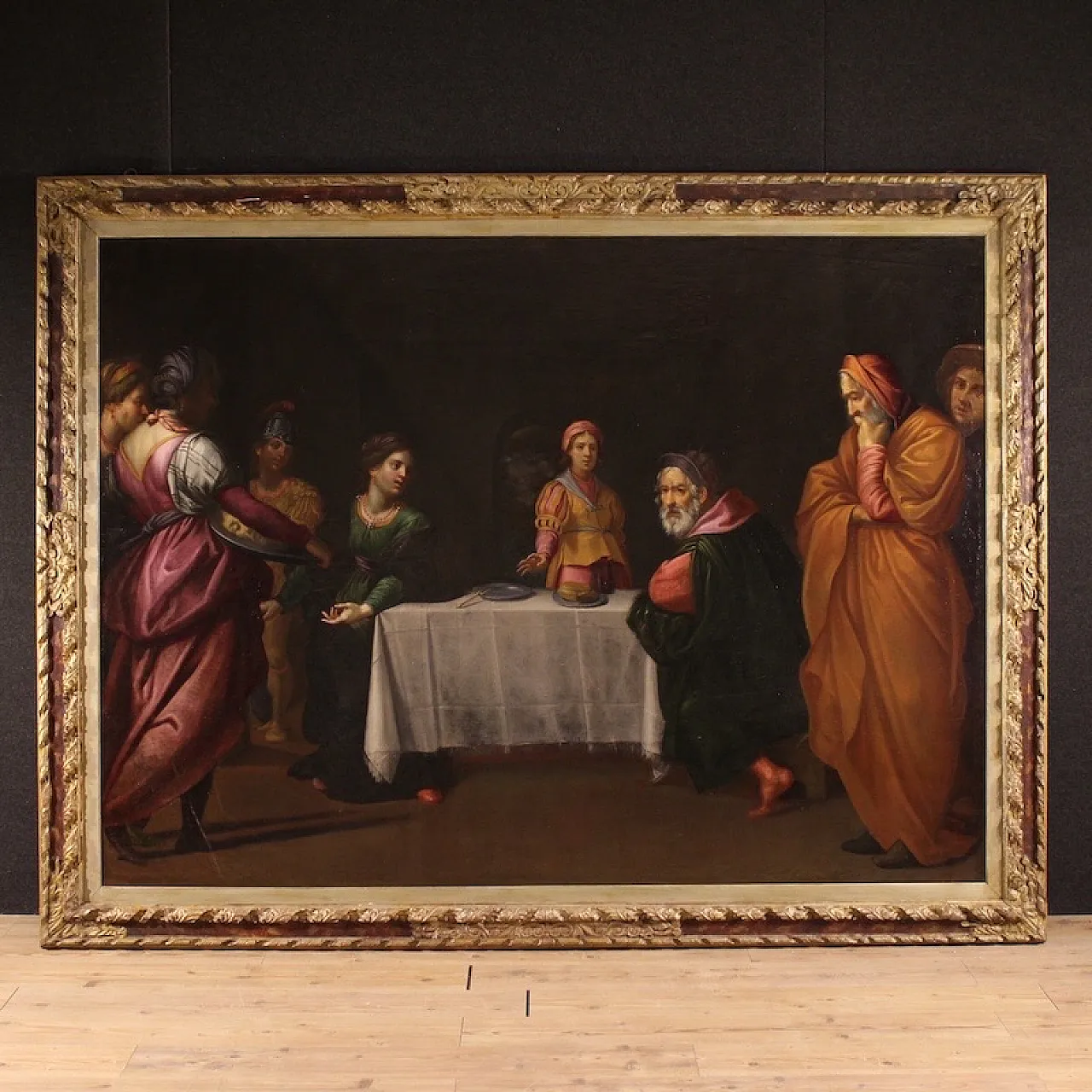 Large 17th century Italian painting, Herod's Feast 1