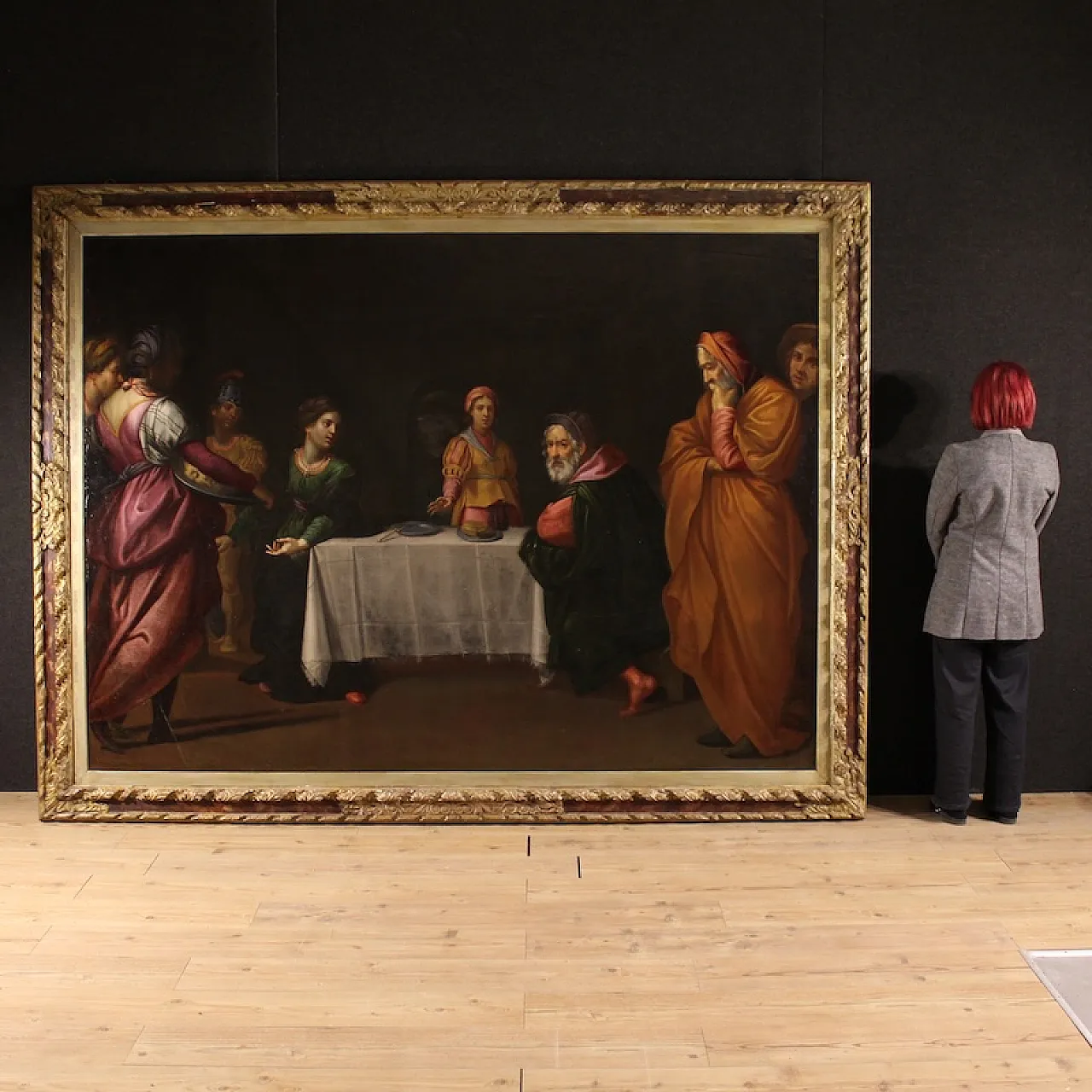 Large 17th century Italian painting, Herod's Feast 2
