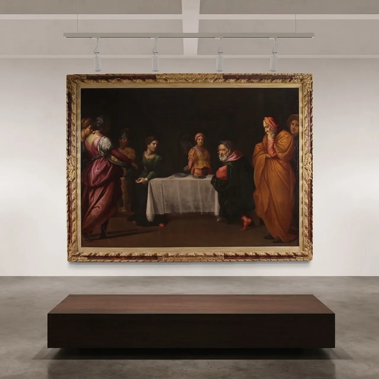 Large 17th century Italian painting, Herod's Feast 9