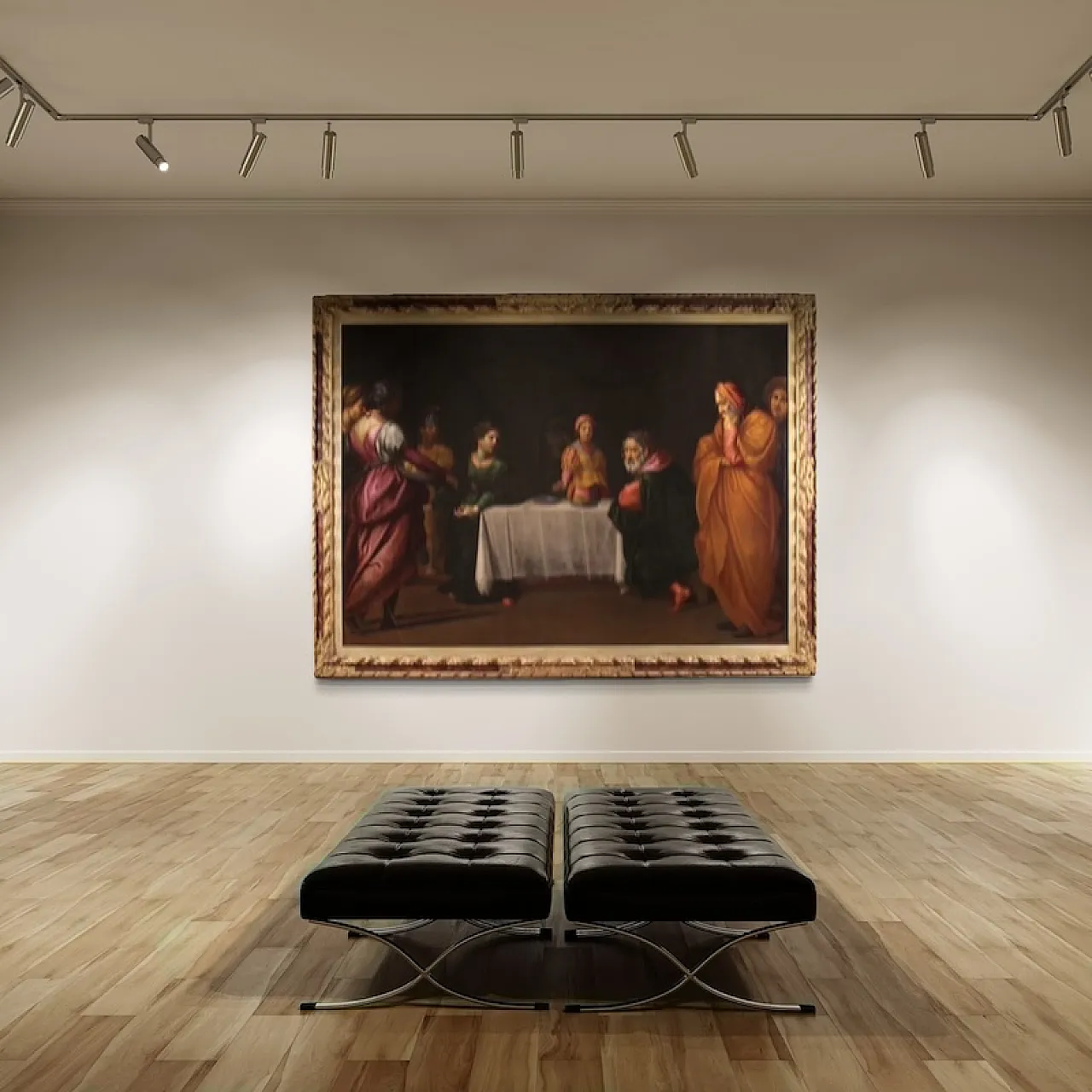 Large 17th century Italian painting, Herod's Feast 11