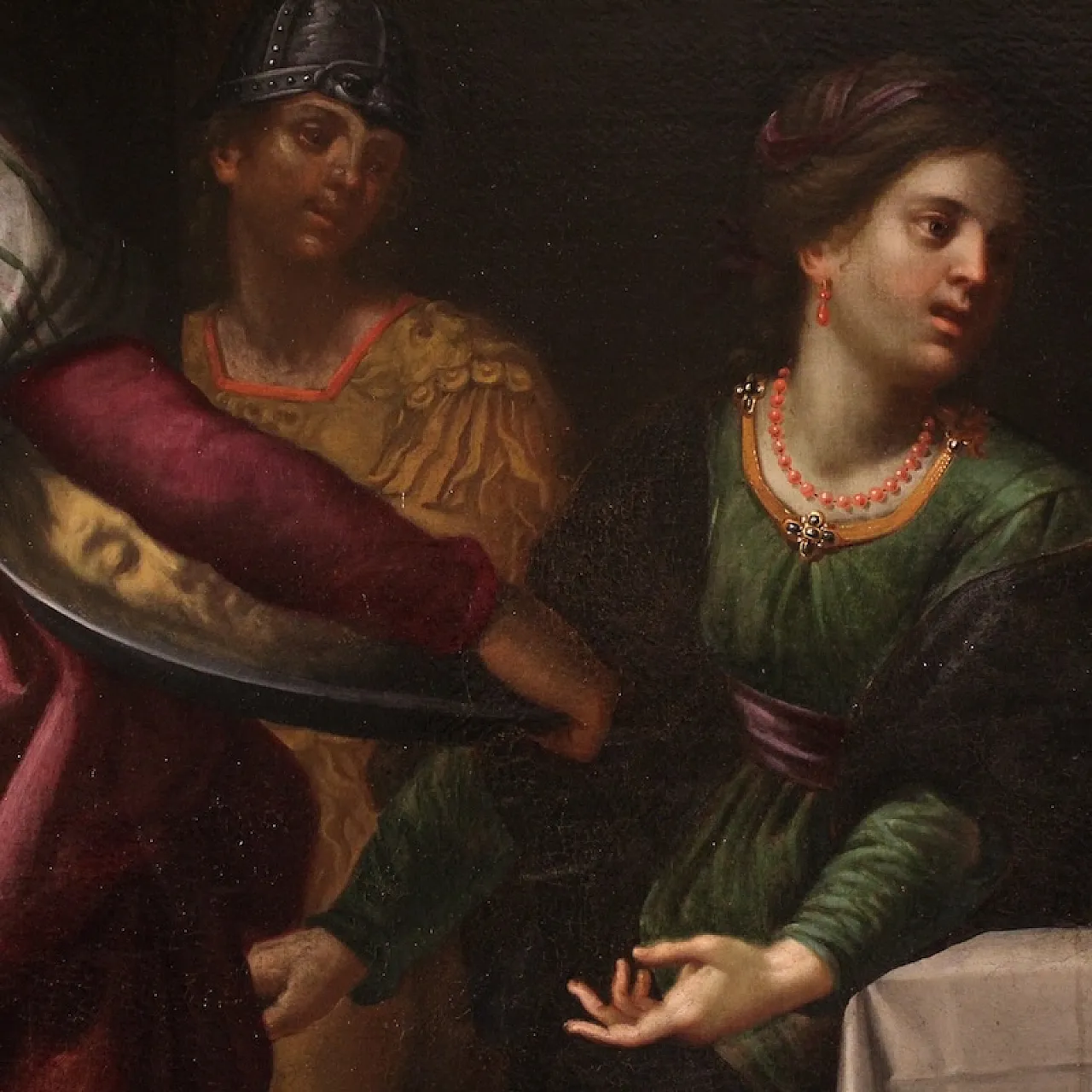 Large 17th century Italian painting, Herod's Feast 13
