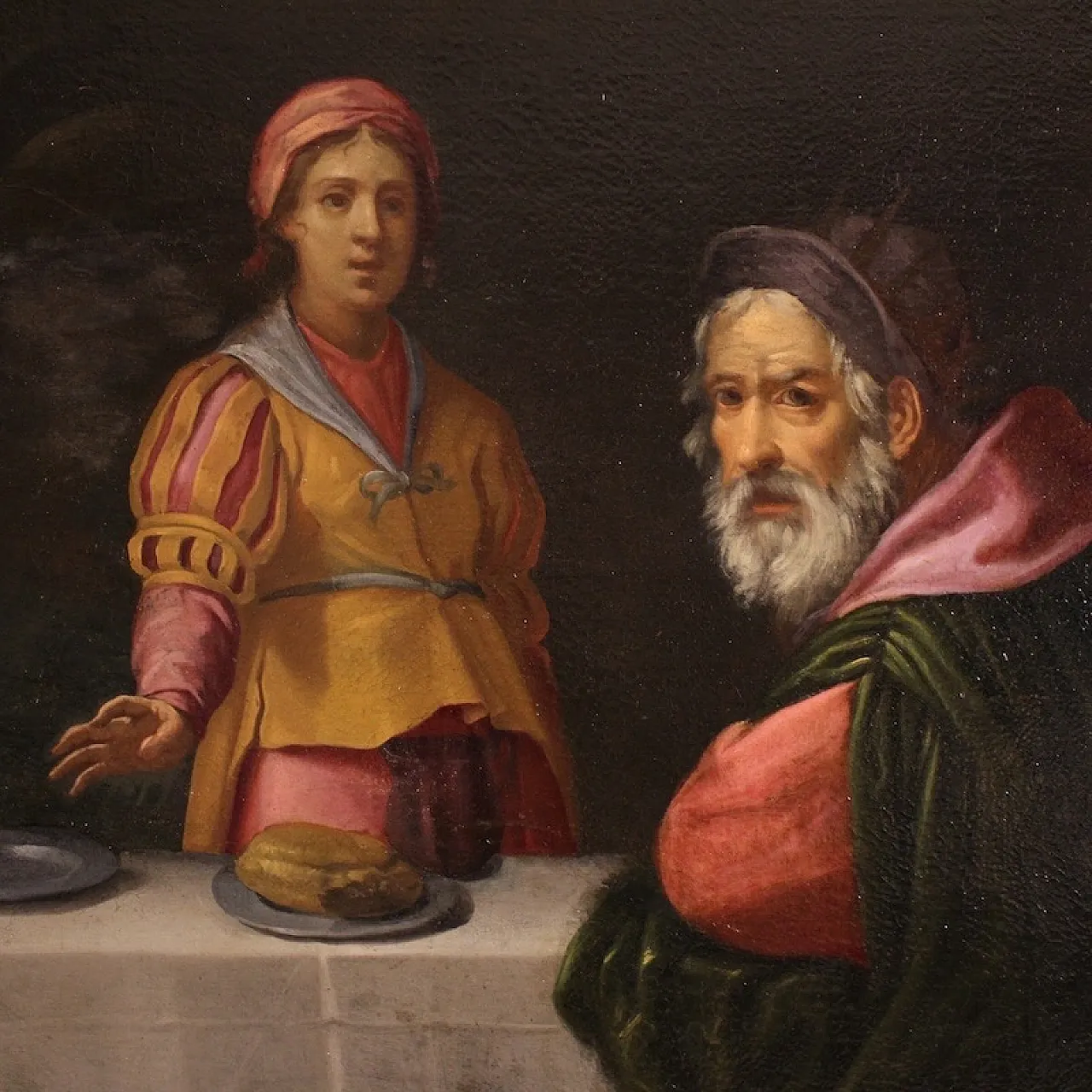 Large 17th century Italian painting, Herod's Feast 14
