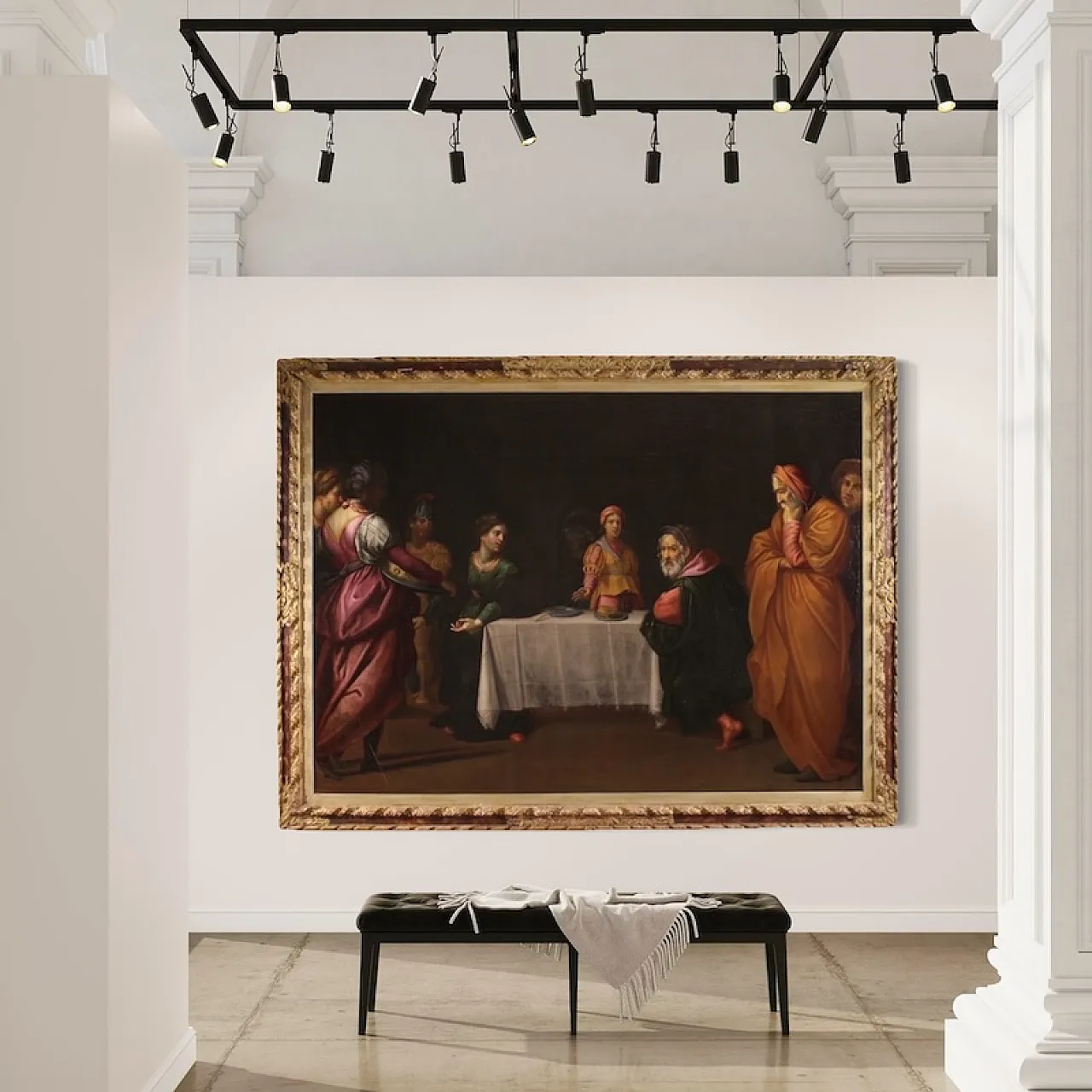 Large 17th century Italian painting, Herod's Feast 15