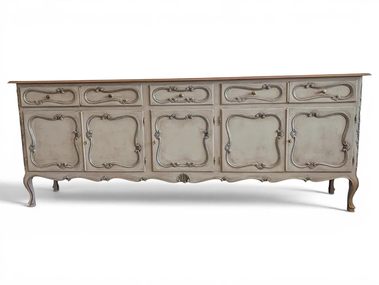 Counter cabinet entirely restored in walnut wood, Mid century 1