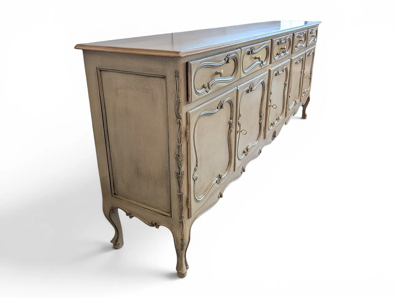 Counter cabinet entirely restored in walnut wood, Mid century 2