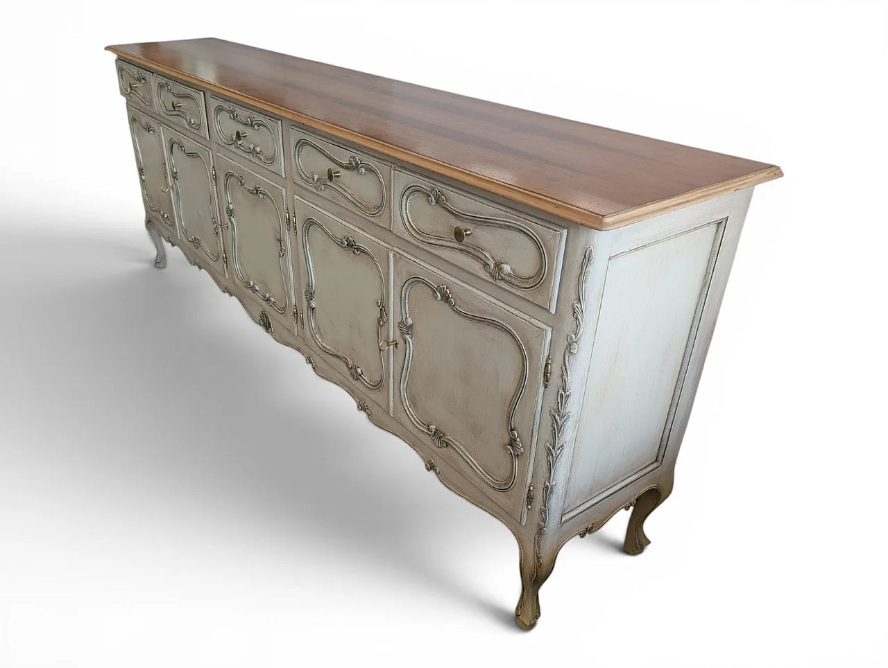 Counter cabinet entirely restored in walnut wood, Mid century 3