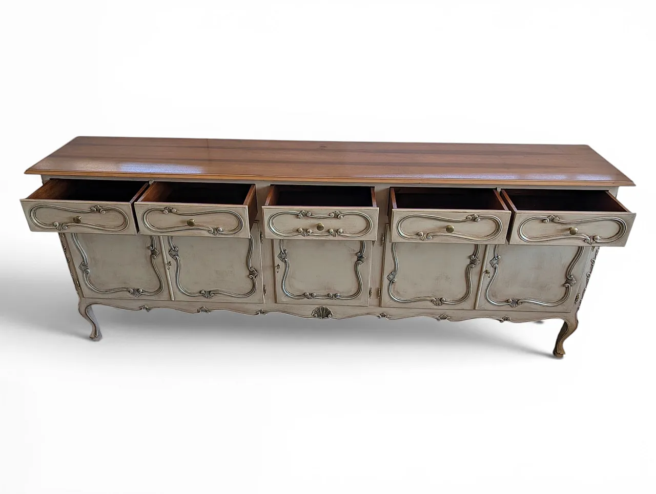 Counter cabinet entirely restored in walnut wood, Mid century 5