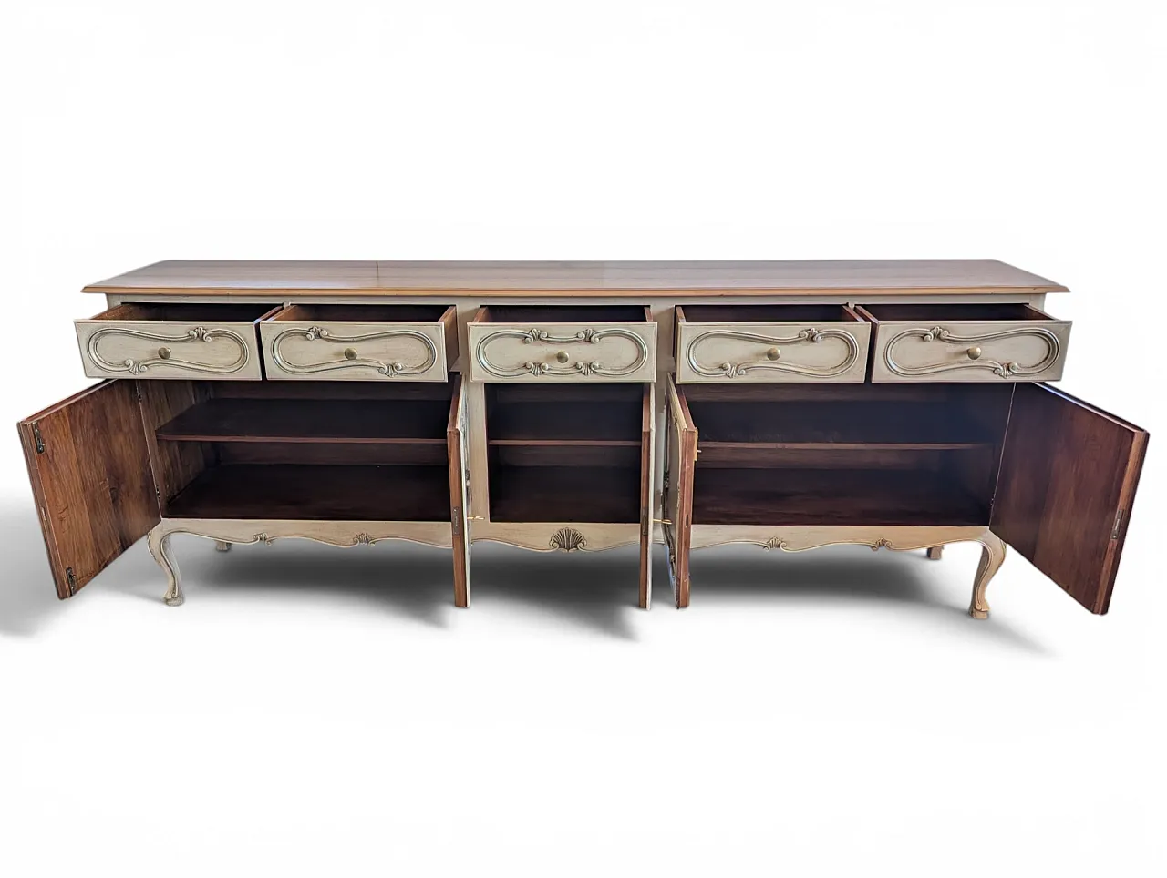 Counter cabinet entirely restored in walnut wood, Mid century 6