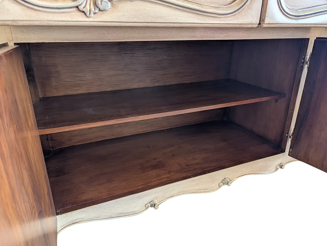 Counter cabinet entirely restored in walnut wood, Mid century 7