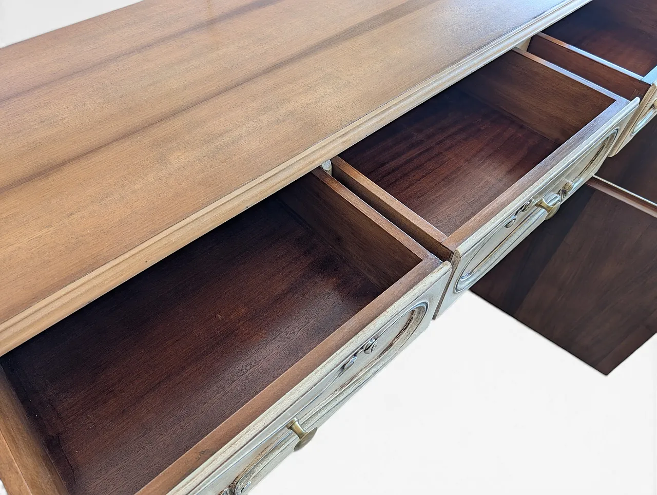 Counter cabinet entirely restored in walnut wood, Mid century 8