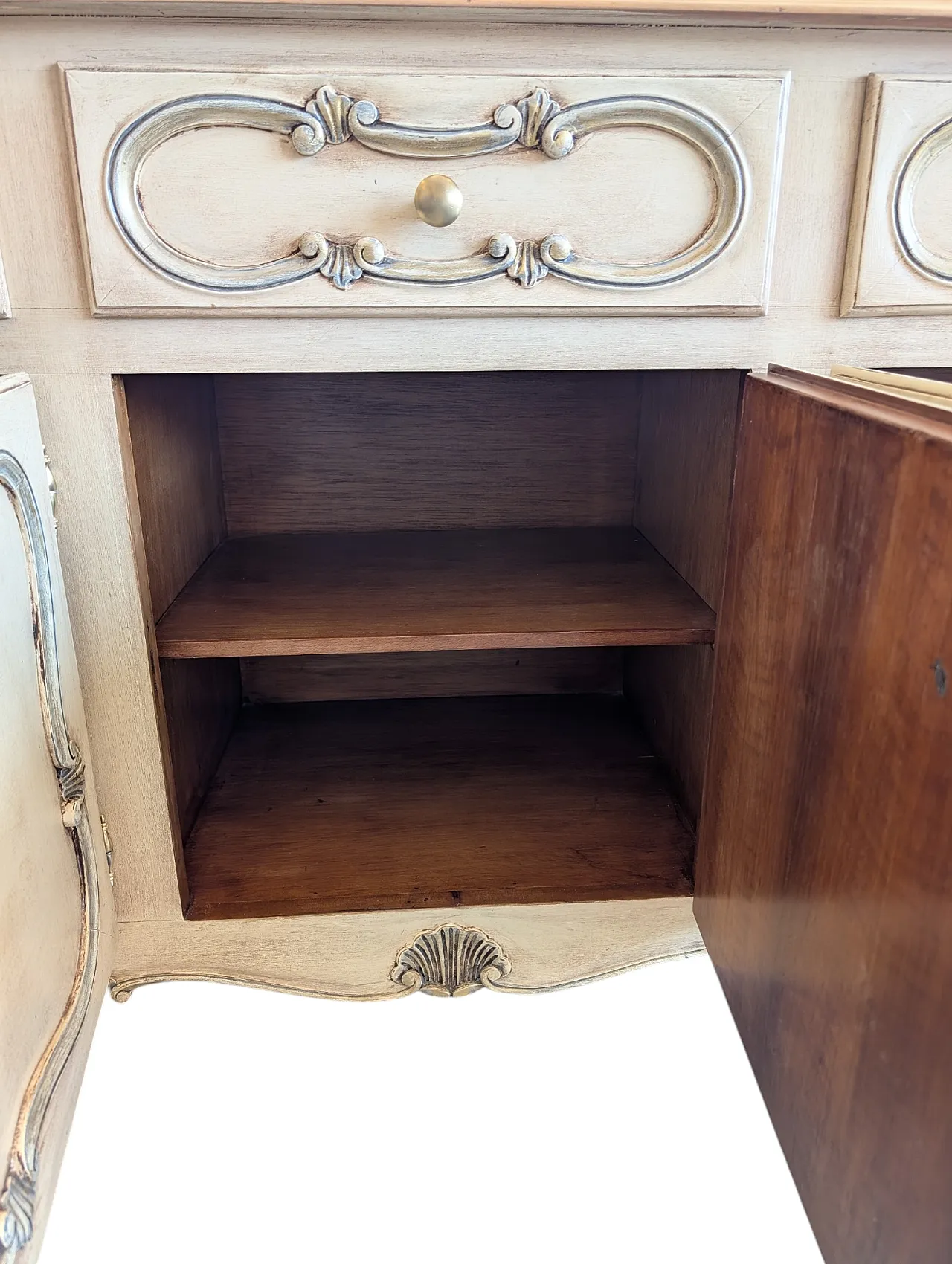 Counter cabinet entirely restored in walnut wood, Mid century 9