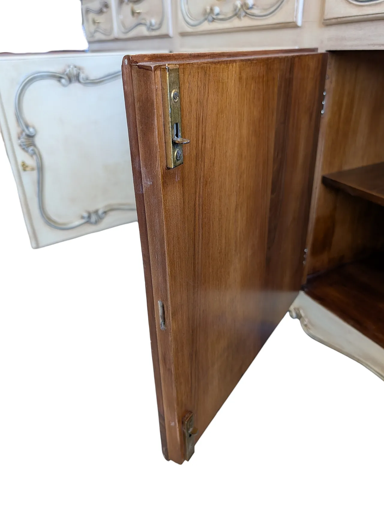 Counter cabinet entirely restored in walnut wood, Mid century 11