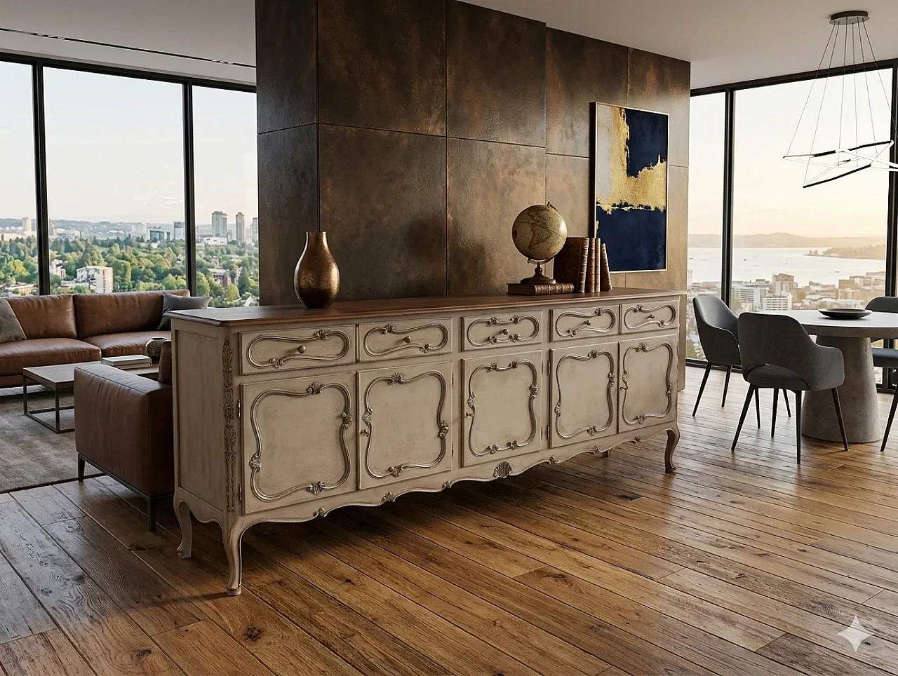 Counter cabinet entirely restored in walnut wood, Mid century 15