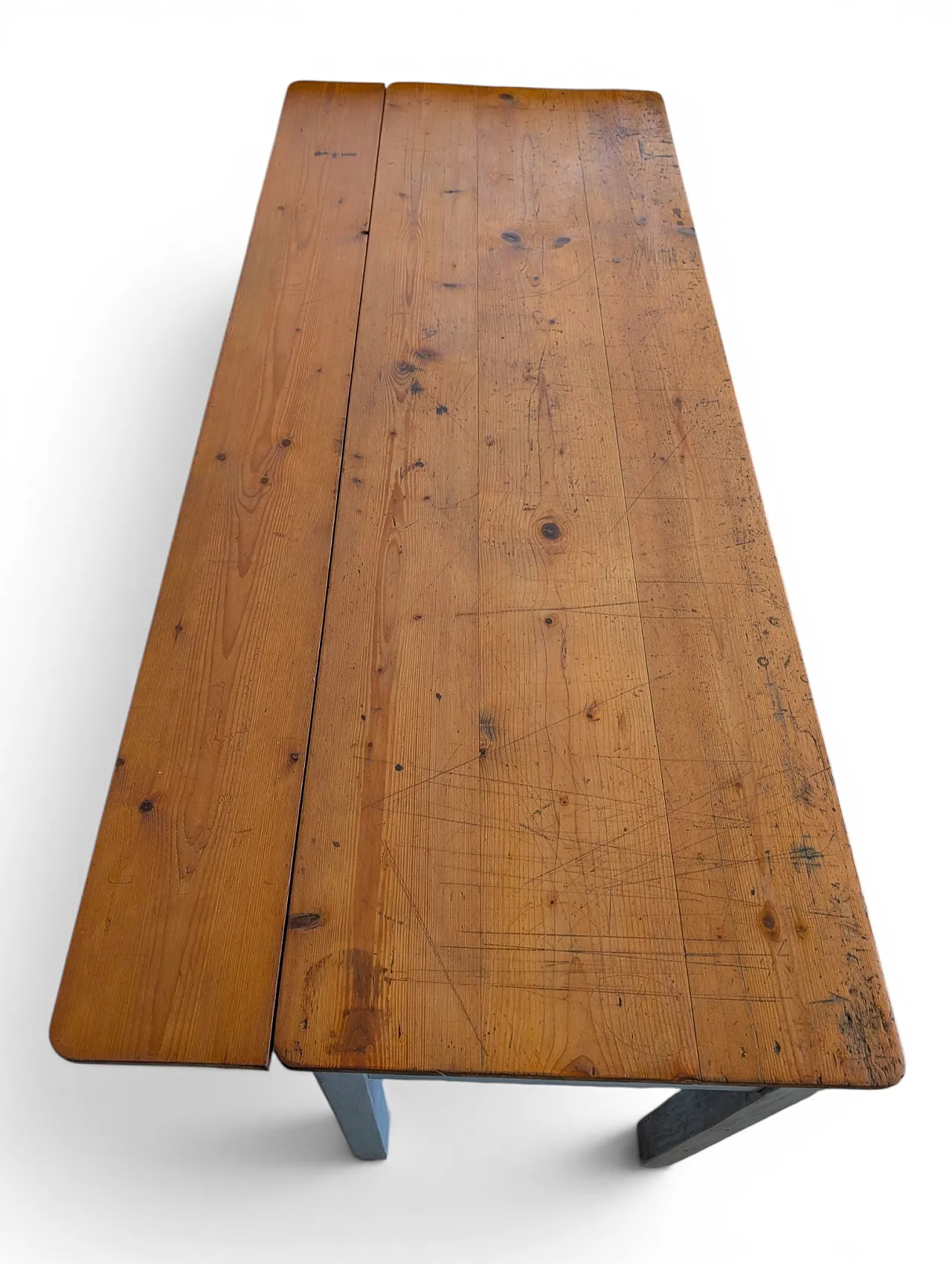 Fully restored extendable table in fir wood, 1960s 4