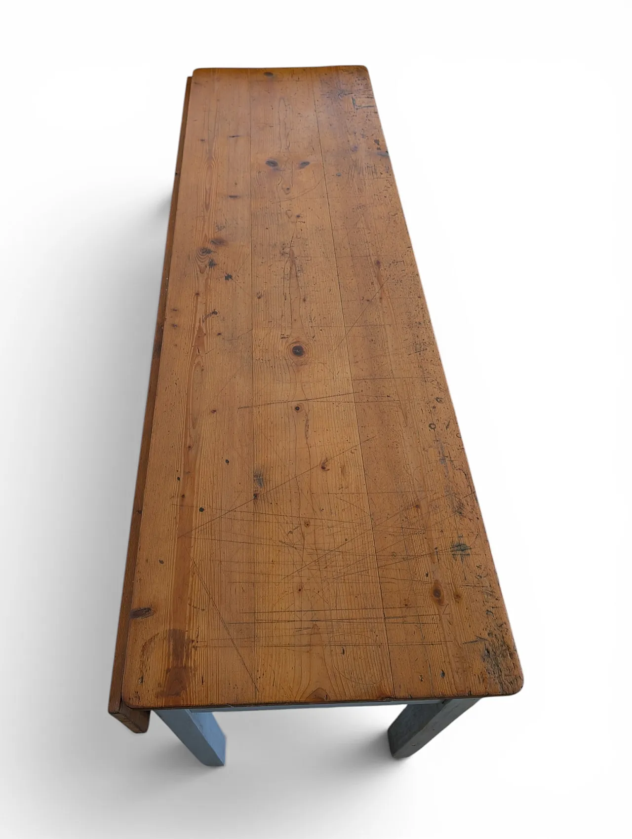 Fully restored extendable table in fir wood, 1960s 5