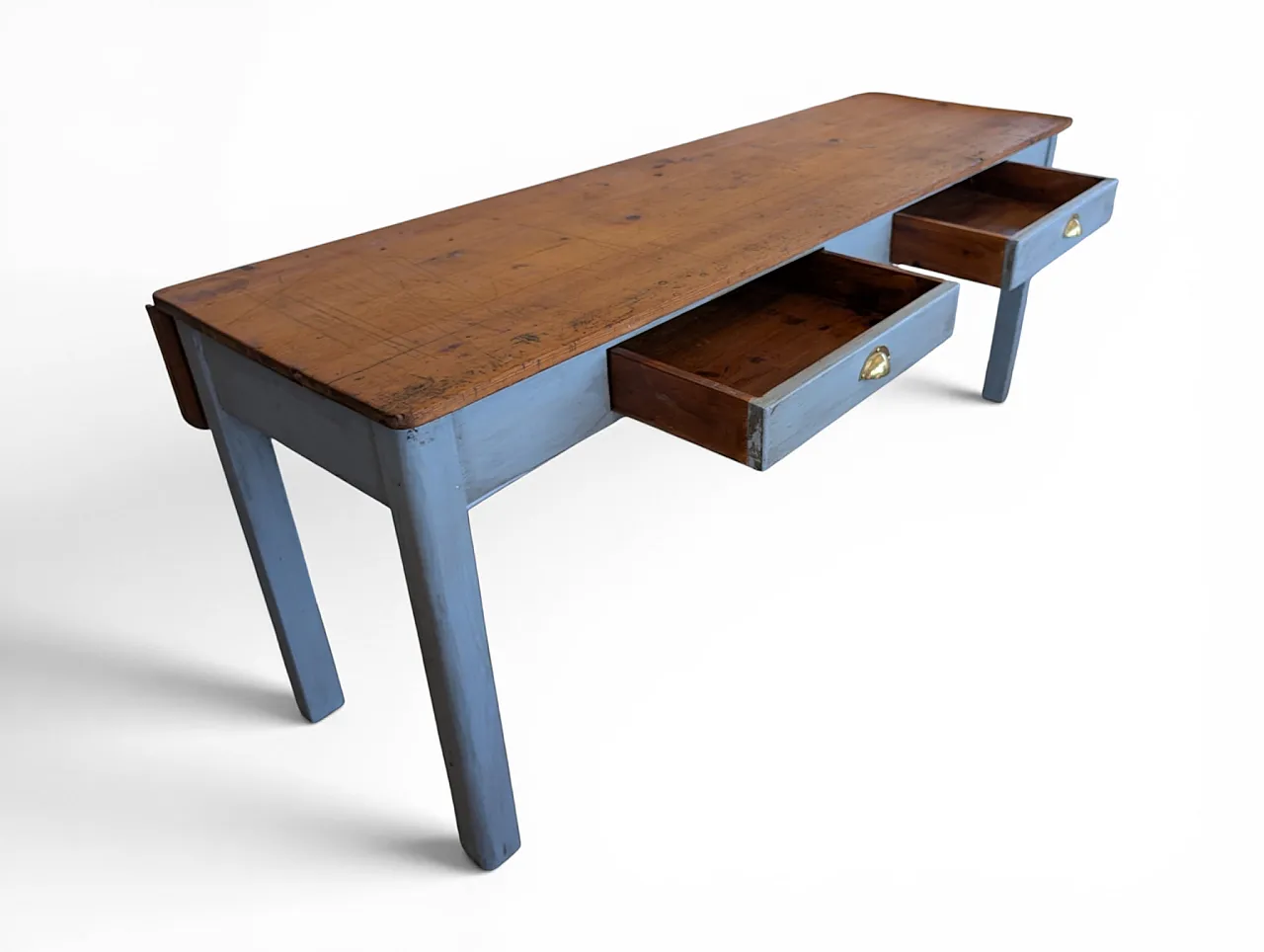 Fully restored extendable table in fir wood, 1960s 6