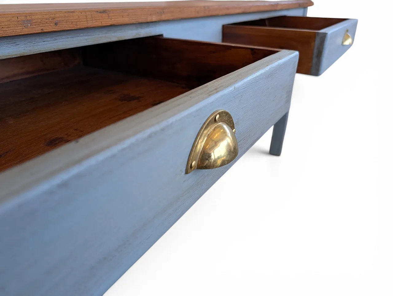 Fully restored extendable table in fir wood, 1960s 7