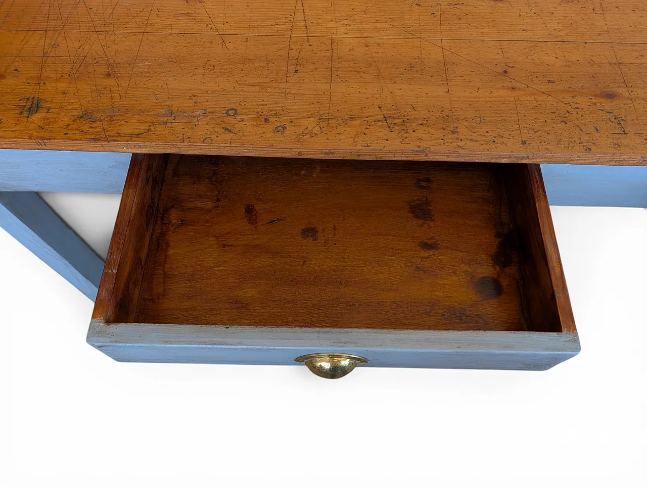 Fully restored extendable table in fir wood, 1960s 8