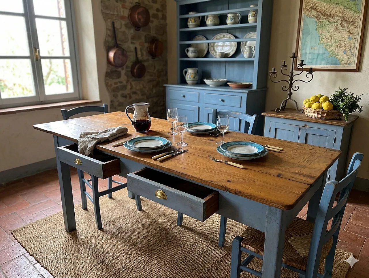 Fully restored extendable table in fir wood, 1960s 11