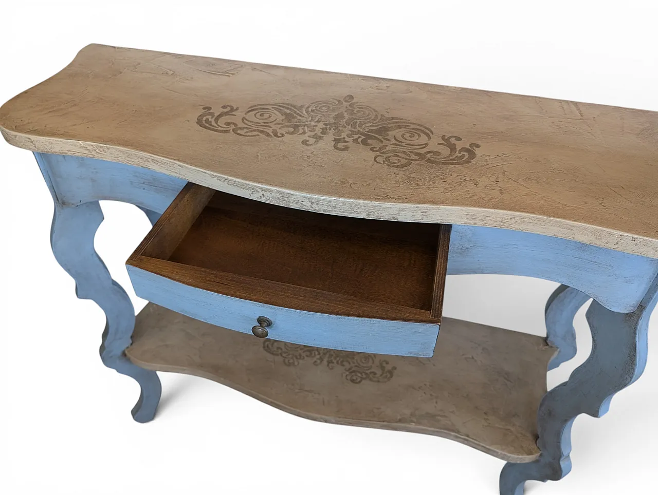 Completely restored beech wood console, 1960s 3