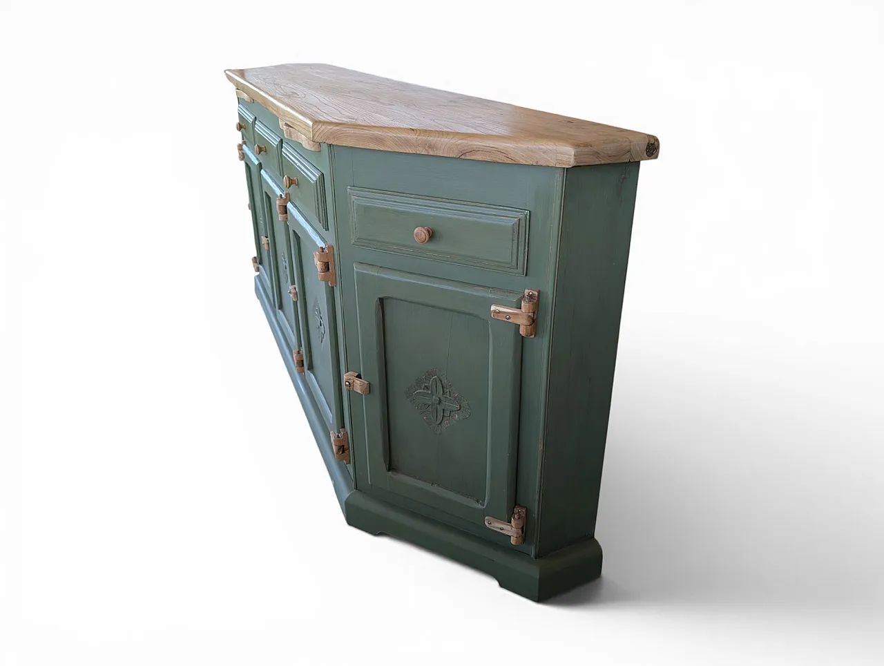 Fully restored chestnut wood cabinet, 1980s 3