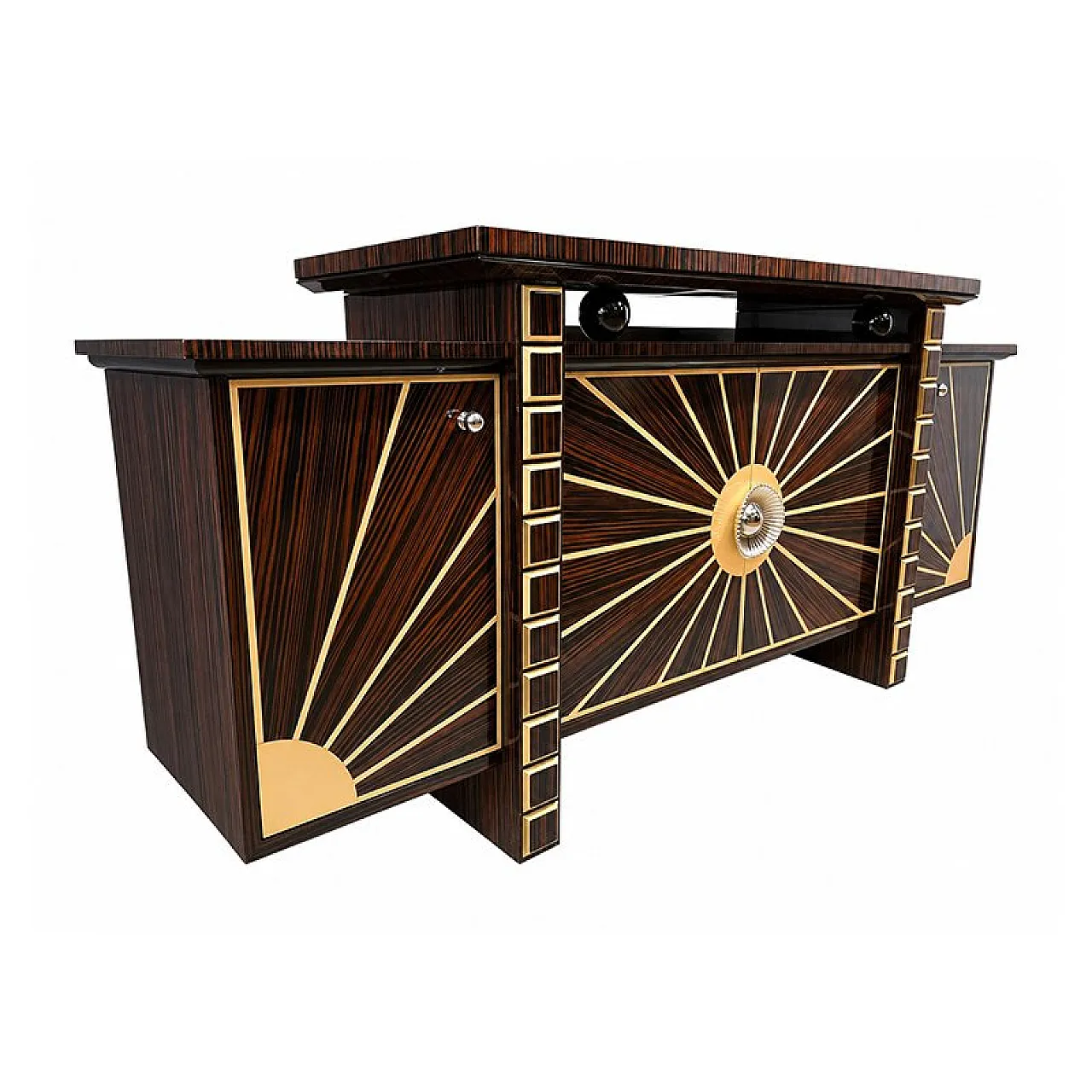 Art Deco style wooden sideboard, 1980s 2