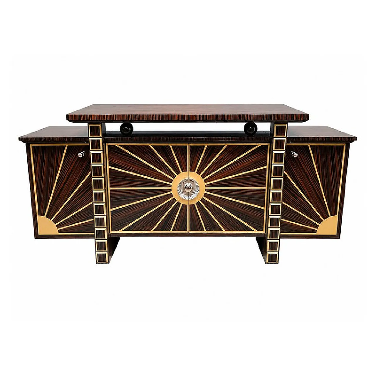 Art Deco style wooden sideboard, 1980s 3