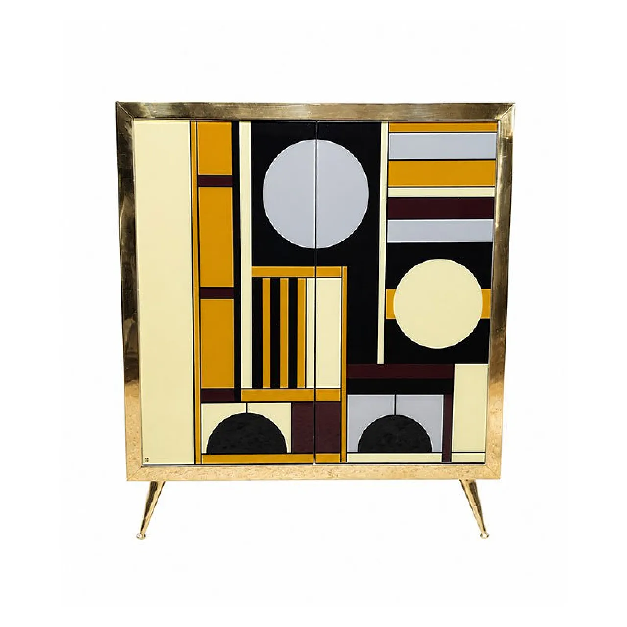 2-door sideboard in Murano glass, 1980s 1