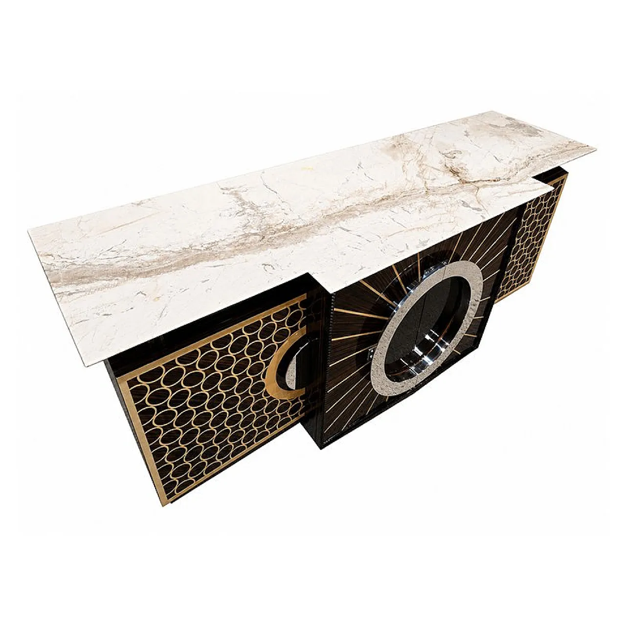 Sideboard in wood and marble, 1980s 4