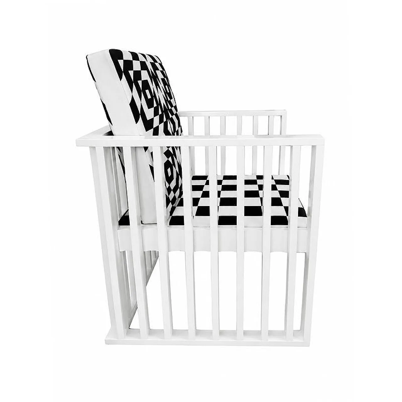 White wooden armchair, 1980s 3