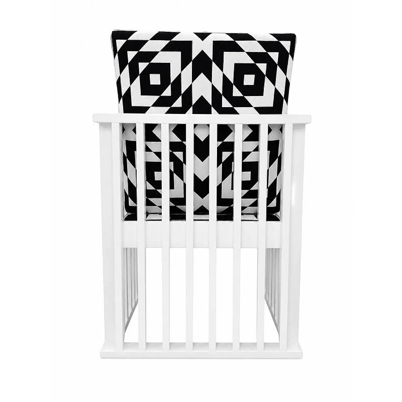 White wooden armchair, 1980s 5
