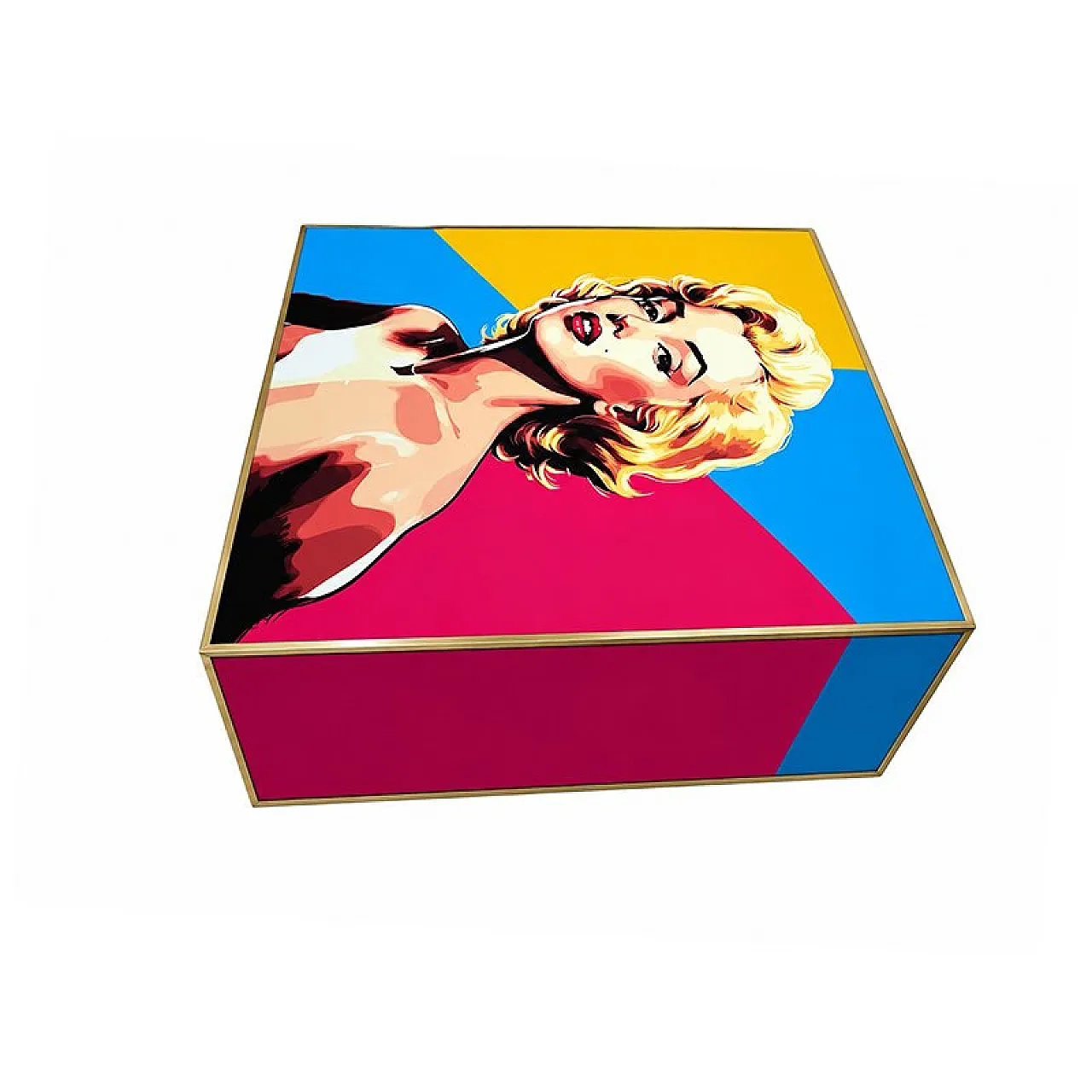 Tavolino in vetro Marilyn, anni '80 4