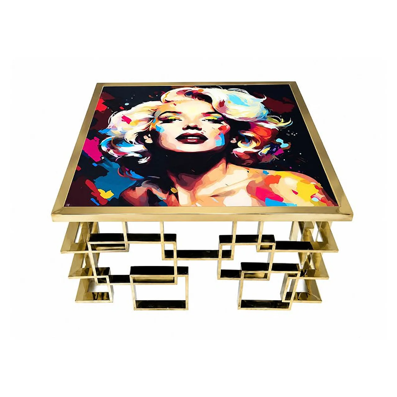 Tavolo basso in ottone Marilyn, anni '80 1