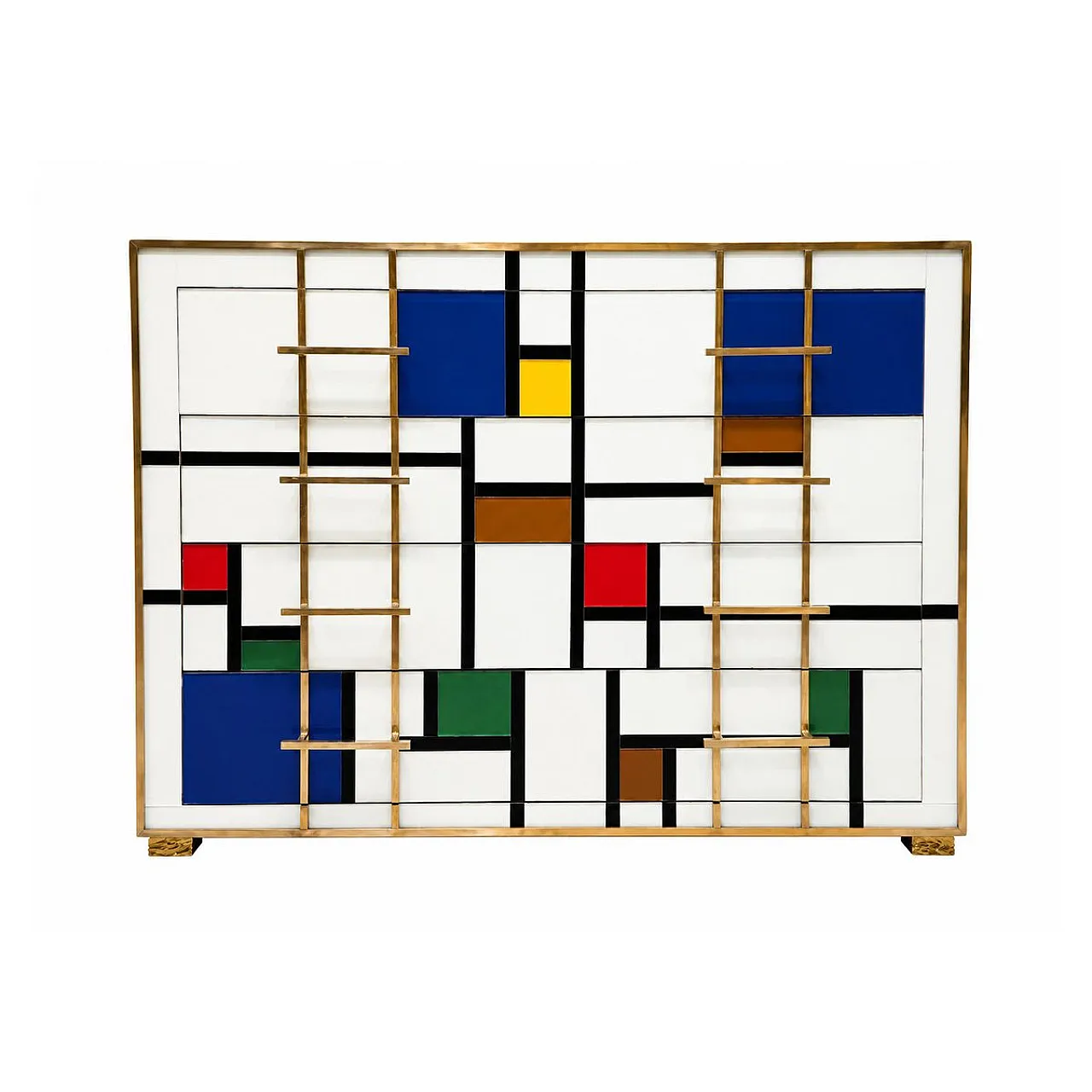 Four-drawer chest of drawers in Murano glass, 1980s 1