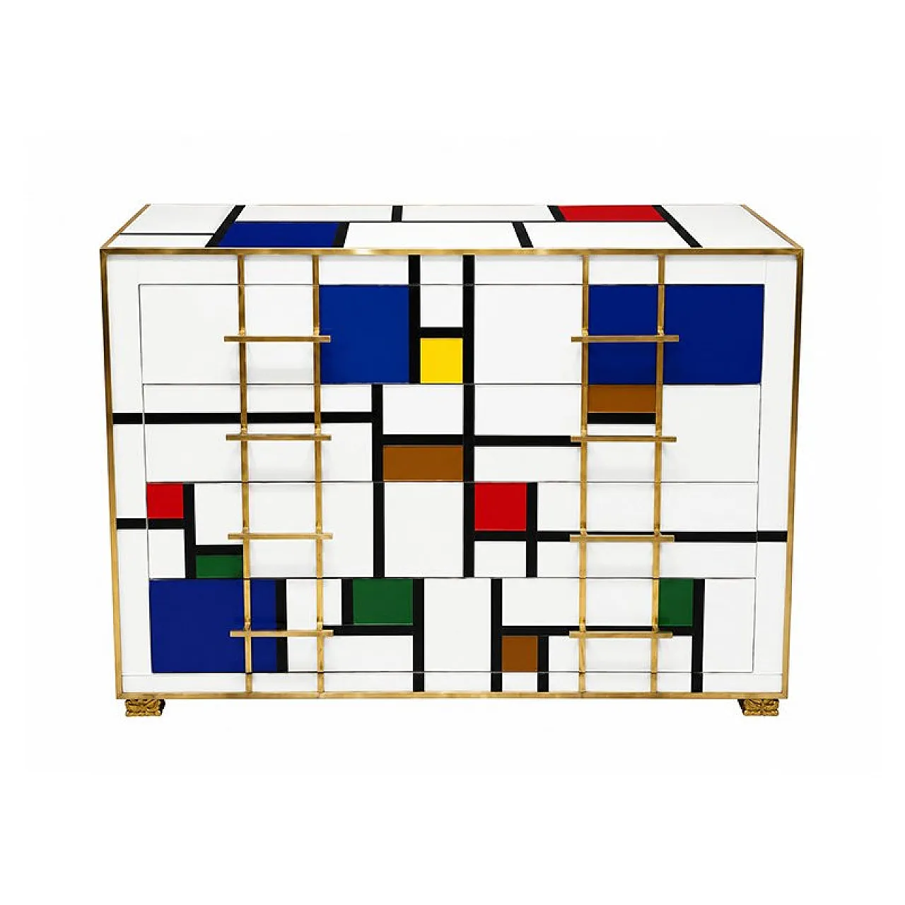 Four-drawer chest of drawers in Murano glass, 1980s 2