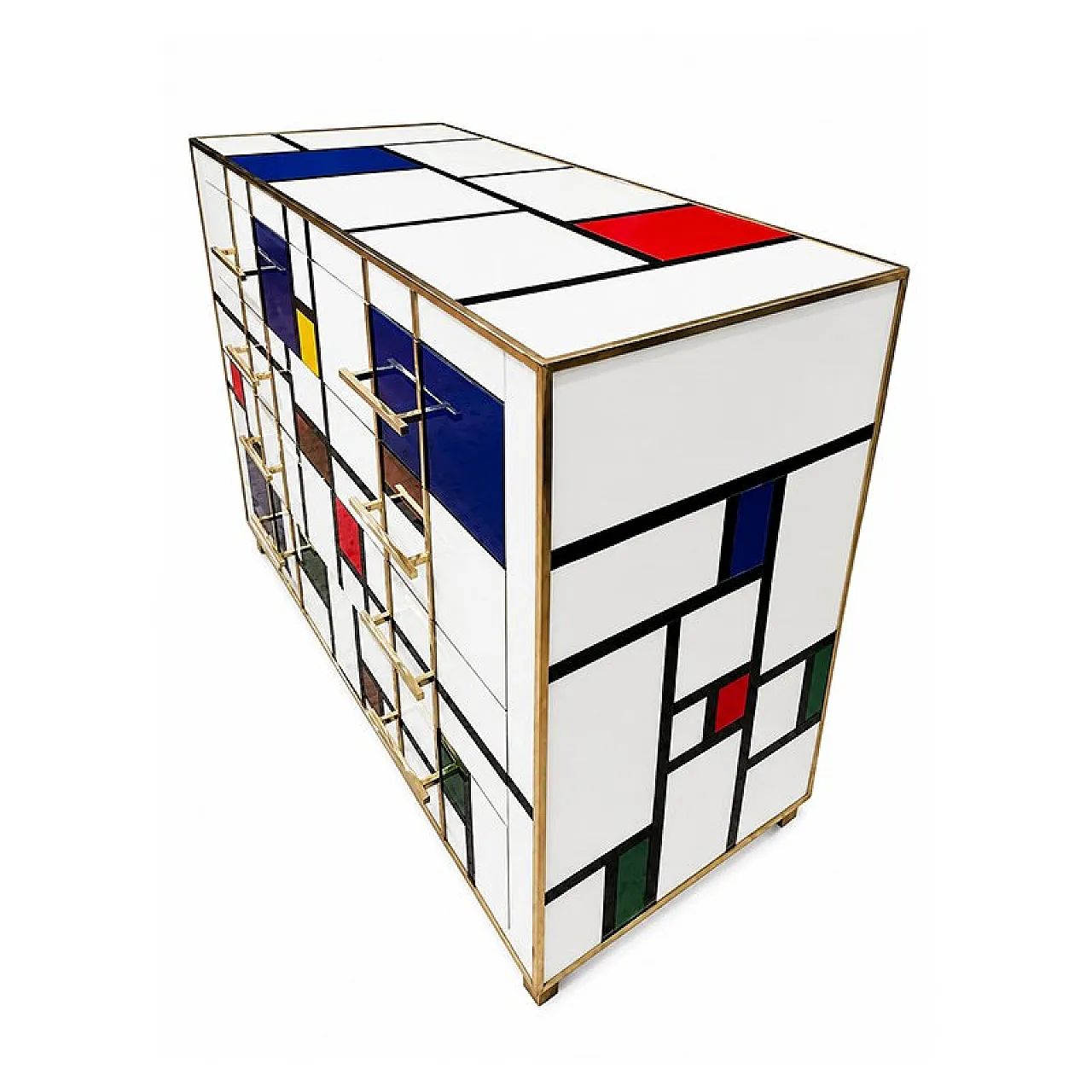 Four-drawer chest of drawers in Murano glass, 1980s 3