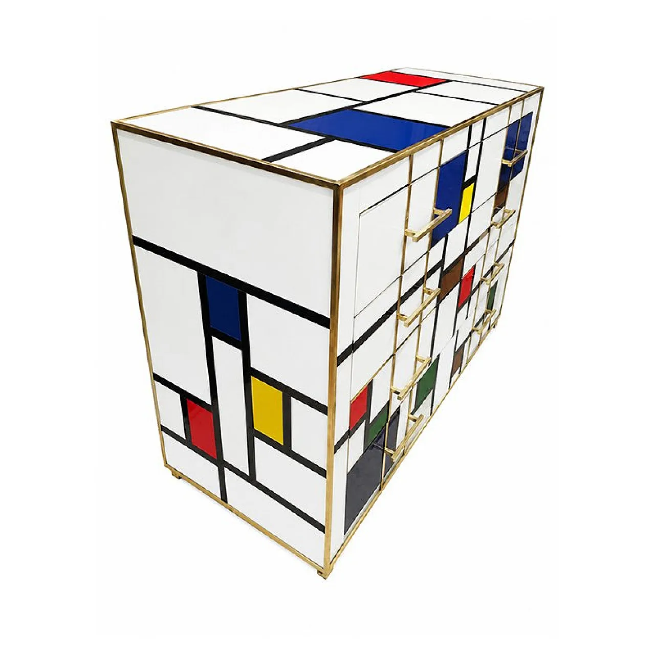Four-drawer chest of drawers in Murano glass, 1980s 4