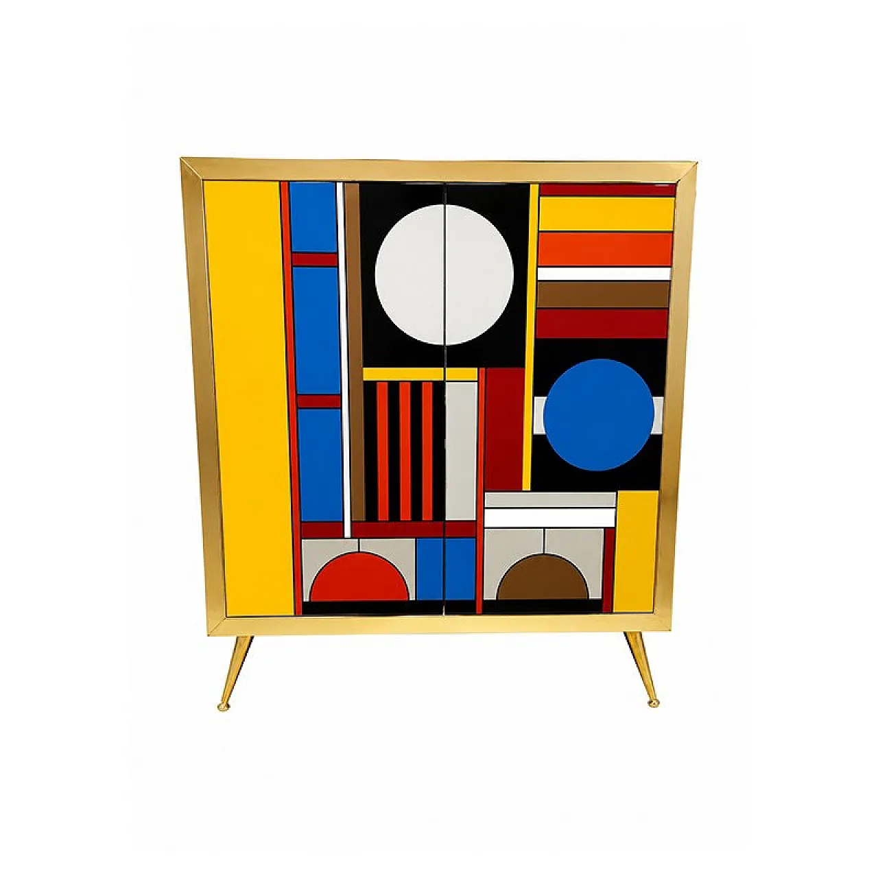 Sideboard with 2 glass doors, 1980s 1